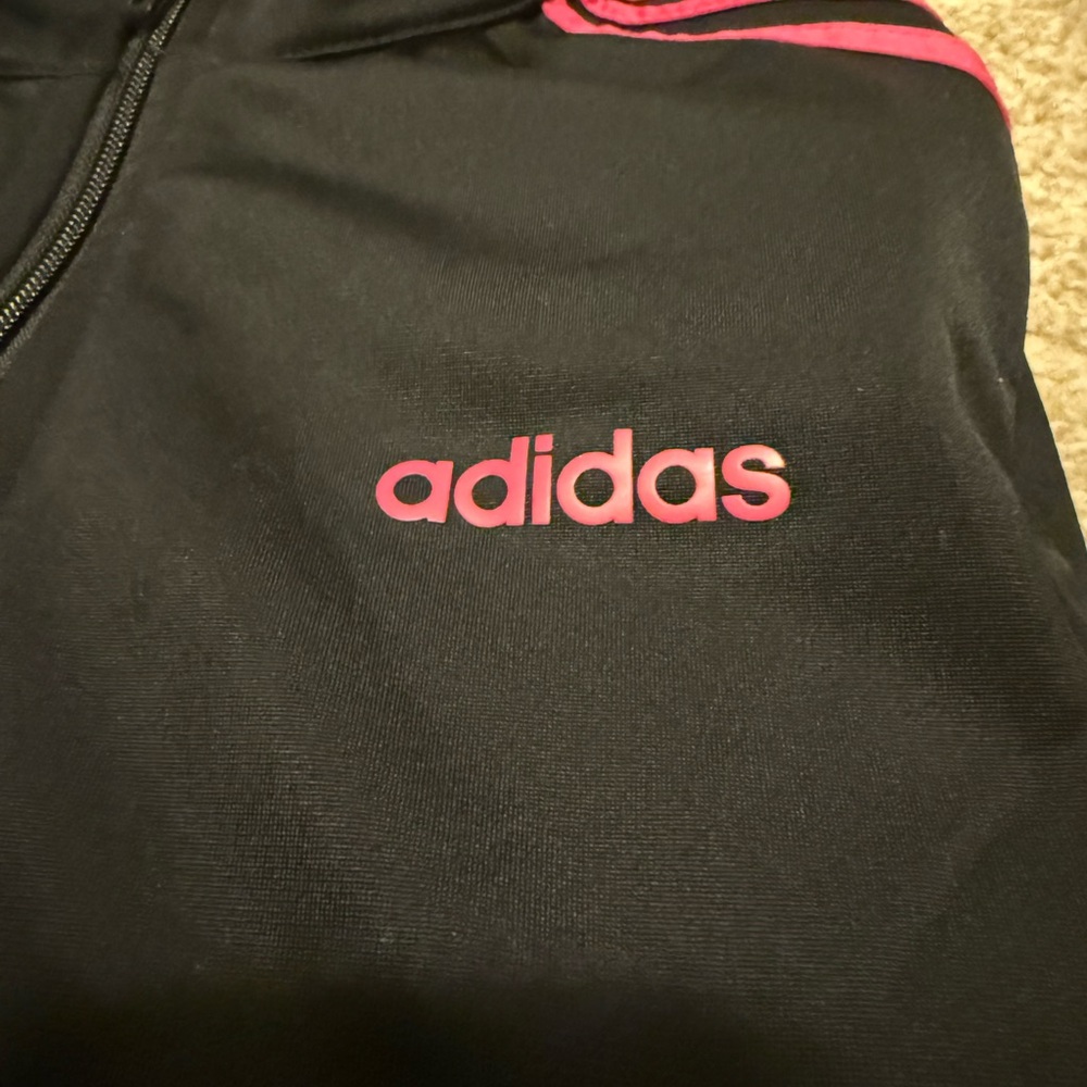 Adidas Black and Pink Athletic Jacket